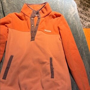 Columbia Orange and Gray Fleece Pullover